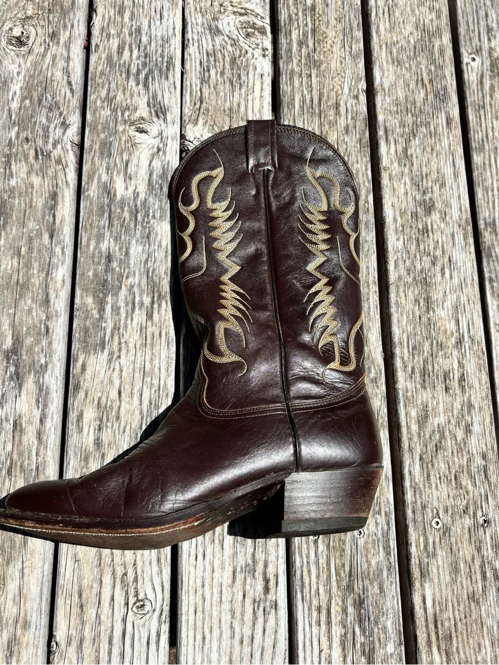Vintage Nocona Men’s Brown Leather Western Cowboy Boots 8.5E